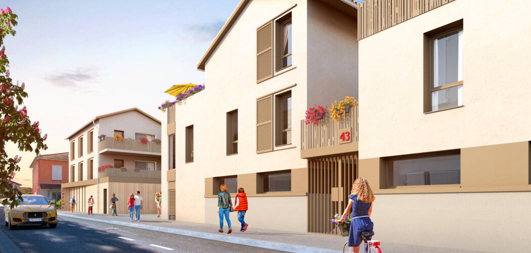 Programme immobilier neuf ORIGIN - Vaulx-en-Velin : appartements et maisons neuves T3–T5 à 1,5 km de Miribel Jonage (69120) - Référence : 15742