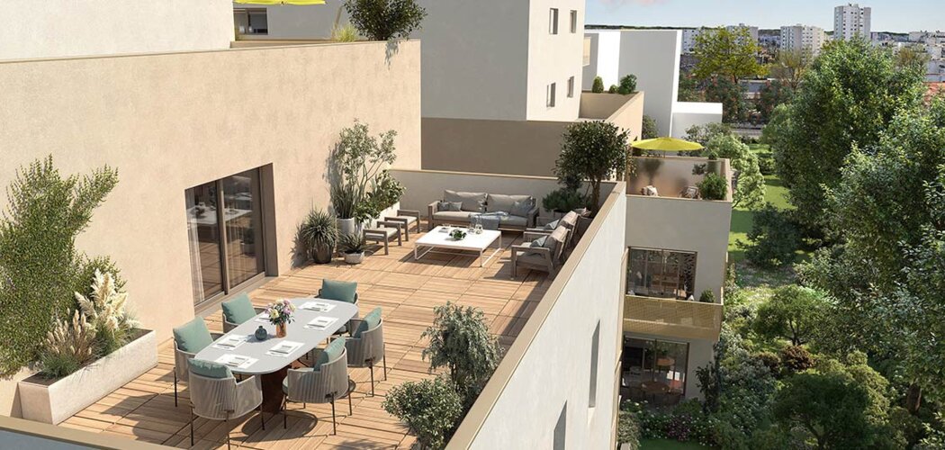 Programme immobilier neuf LES JARDINS D'ELSA - Vaulx-en-Velin : appartements neufs studio–T5 à 5 min du Carré de Soie (69120) - Référence : 15713