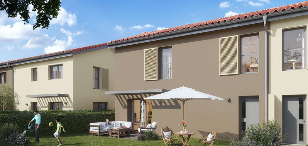 Programme immobilier neuf Les Villas Flora - Vaulx-en-Velin : Maisons T3–T5 avec jardins, garages sécurisés et Prêt à Taux Zéro dans le quartier pavillonnaire du Village-Nord (69120) - Référence : 6580