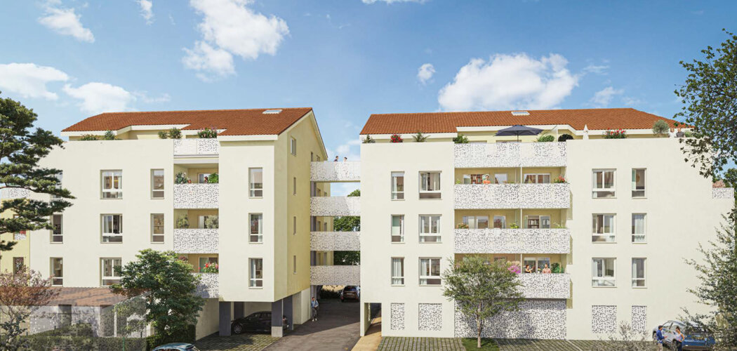 Programme immobilier neuf PATIO VILLAGE - TVA 5,5% - Vaulx-en-Velin Village proche transports et commodités (69120) - Référence : 16033