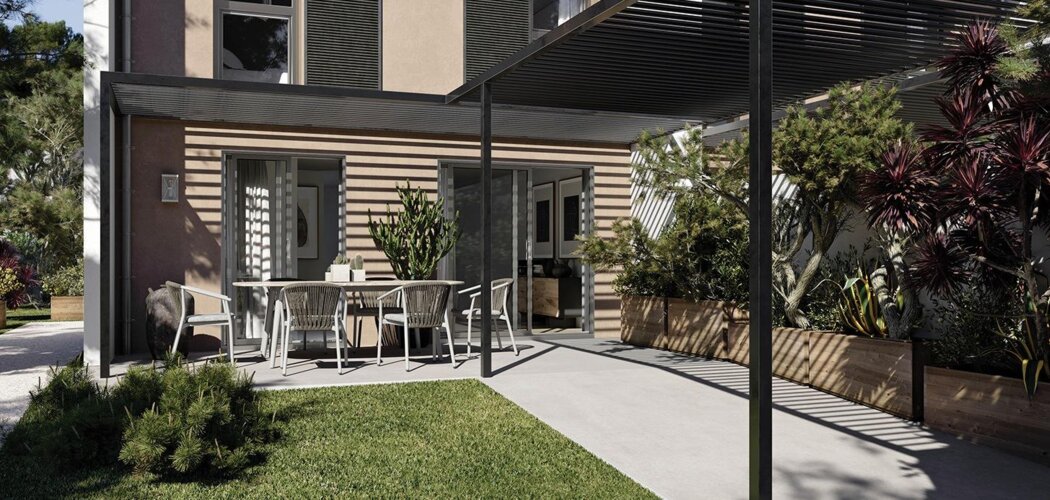 Programme immobilier neuf DOMAINE DES DAMES - Ventabren : Maisons T3–T6 avec piscine, terrasses et label BDM au cœur d’un domaine verdoyant (13122) - Référence : 12865