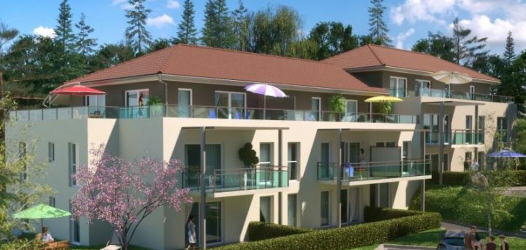 Programme immobilier neuf  - Vers : 15 appartements T1–T4 avec vues sur les Monts du Jura et espaces extérieurs (46090) - Référence : 12413