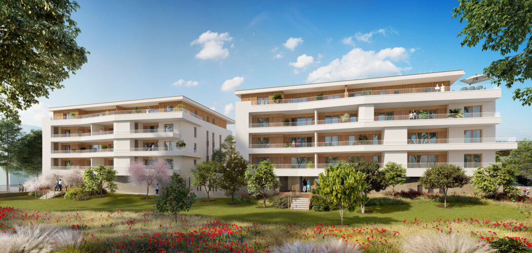 Programme immobilier neuf L'ANCEOLE - Vienne : 44 logements neufs T2–T5 à 7 min de la gare d'Estressin (38200) - Référence : 15457