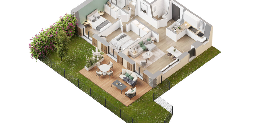 Programme immobilier neuf L’ECRIN DE VILLAZ - Villaz réhabilitation panorama sur le Parmelan (74370) - Référence : 9137