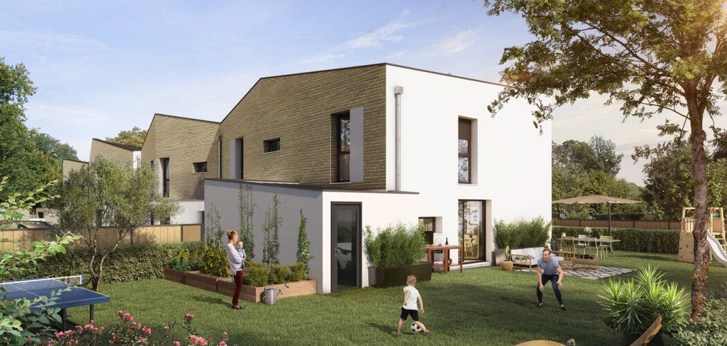 Programme immobilier neuf Nuances - Villenave d’Ornon : Maisons T3–T5 avec jardins, garages et abris vélos dans un secteur pavillonnaire (33140) - Référence : 14488