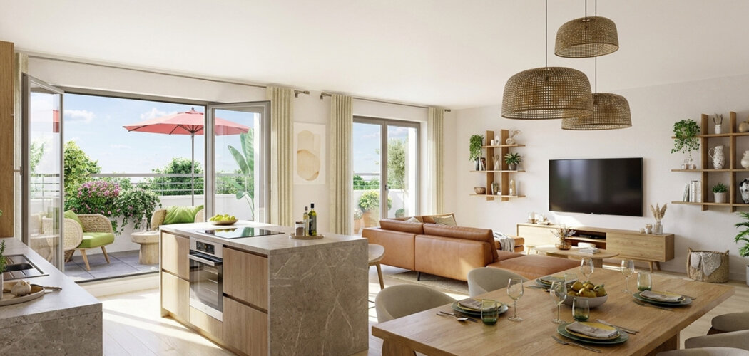 Programme immobilier neuf Le Clos des Berges - Villeneuve-la-Garenne résidence avec extérieurs proche Paris et RER D (92390) - Référence : 17713