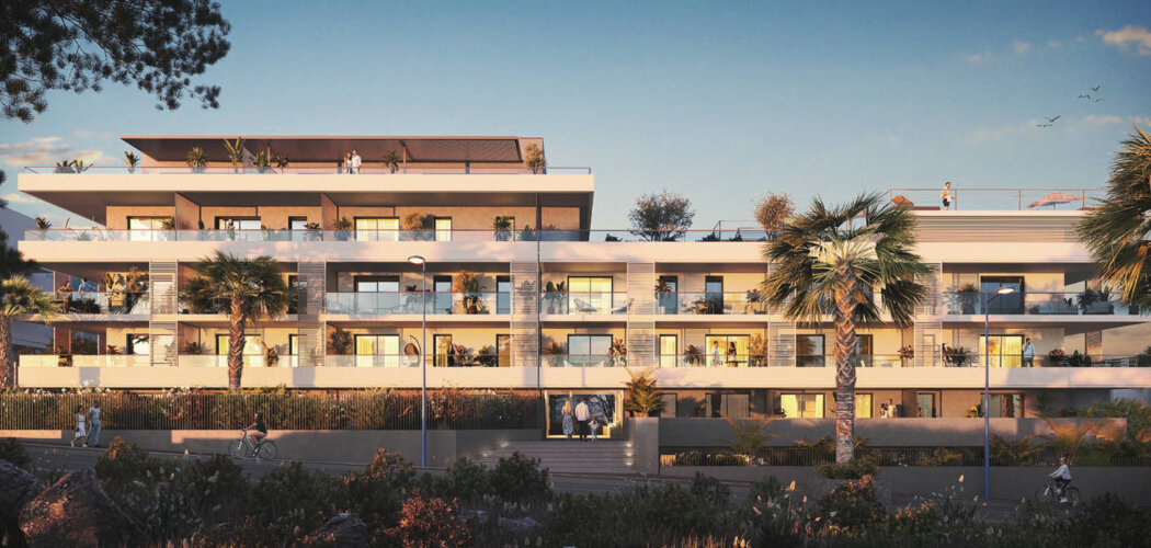 Programme immobilier neuf Sole Mare - Villeneuve-Loubet  à pied de la Plage de la Batterie (06270) - Référence : 14356