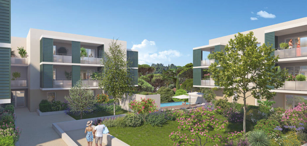Programme immobilier neuf VILLANOVA - Villeneuve-Loubet : appartements neufs du studio au 3 pièces en écrin de nature (06270) - Référence : 14353