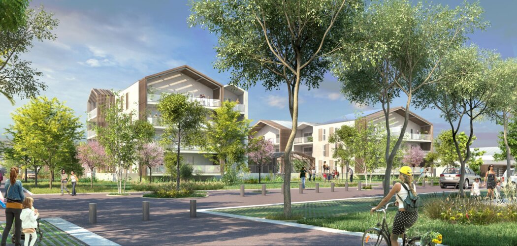 Programme immobilier neuf RE-CREATION BOISEE - Villeneuve-Tolosane : Appartements T2–T4 et maisons T3–T5 avec jardins, NF HABITAT HQE et 200 arbres dans l’écoquartier Las Fonses - Bois Vieux (31270) - Référence : 14417