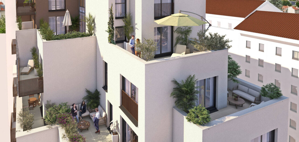 Programme immobilier neuf IRIS - Villeurbanne : appartements neufs du 2 au 5 pièces à 12 min du cœur de Lyon (69100) - Référence : 8421