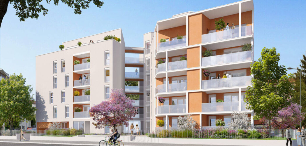 Programme immobilier neuf Les Allées Perroncel - Villeurbanne : Appartements studio–T5 avec balcons, loggias et proximité Campus LyonTech-La Doua (69100) - Référence : 17208