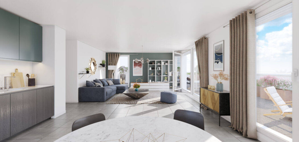 Programme immobilier neuf Les Allées Perroncel - Villeurbanne : Appartements studio–T5 avec balcons, loggias et proximité Campus LyonTech-La Doua (69100) - Référence : 17208