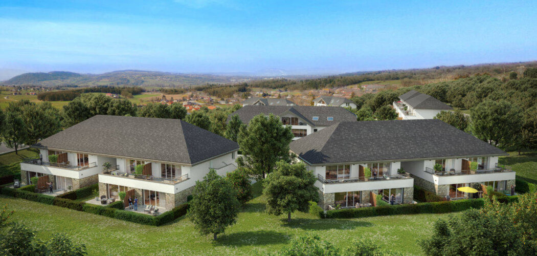 Programme immobilier neuf L'Uni'vert - Viuz-la-Chiésaz : Appartements T2–T4 avec balcons, terrasses et garages à 400 m du cœur de village (74540) - Référence : 5634