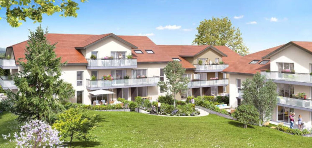 Programme immobilier neuf LES 2 CEDRES - Vulbens : Appartements T2–T4 avec terrasses, jardins et vue sur parc en cœur de ville (74520) - Référence : 3227
