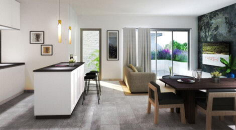 Programme immobilier neuf DUNE MARINE - Saint-Pierre : 17 appartements T2-T4 neufs avec varangues en centre-ville près du Lagon (97410) - Référence : 12014