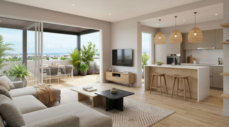Programme immobilier neuf AZKENA - Saint-Pierre centre-ville et plage accessibles à pied (97410) - Référence : 12080