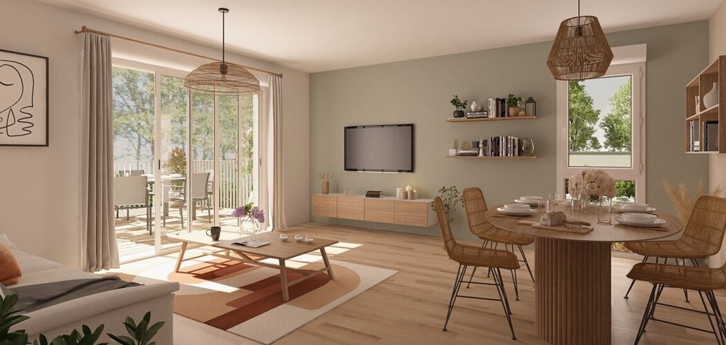 Programme immobilier neuf LOUISE DE BOURBON - La Ville-aux-Dames : appartements neufs du studio au 3 pièces à 8 km de Tours (37700) - Référence : 15353