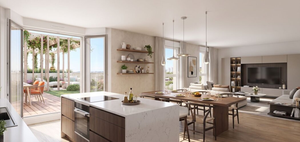 Programme immobilier neuf Céleste - Lyon 08 : 40 appartements neufs 2 à 5 pièces au pied du tramway T6 et du métro D (69008) - Référence : 16019