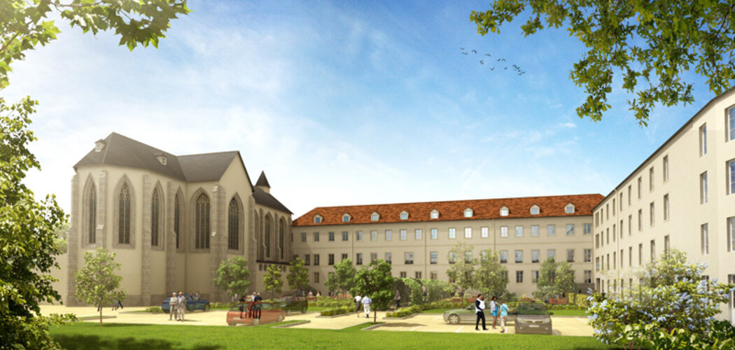 Programme immobilier neuf Les Jardins de Saint Nicolas - Nancy : 97 appartements studio–T4 duplex dans un ancien couvent historique en hyper-centre (54000) - Référence : 1476