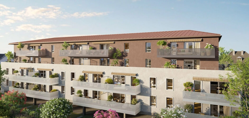 Programme immobilier neuf Osmose - Village-Neuf résidence avec cœur paysager en centre-ville (68128) - Référence : 17322